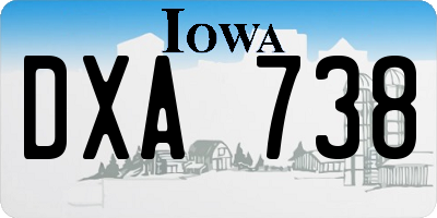 IA license plate DXA738