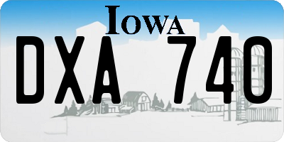 IA license plate DXA740