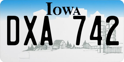 IA license plate DXA742