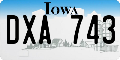 IA license plate DXA743