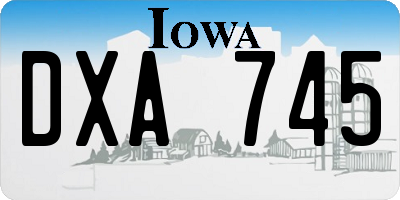 IA license plate DXA745