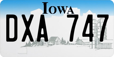 IA license plate DXA747