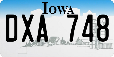 IA license plate DXA748