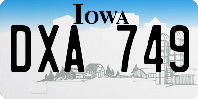 IA license plate DXA749