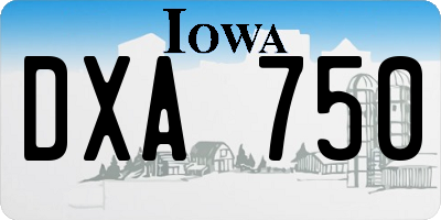 IA license plate DXA750