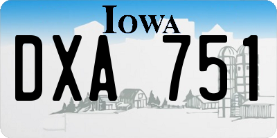 IA license plate DXA751