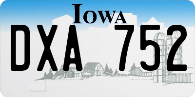 IA license plate DXA752