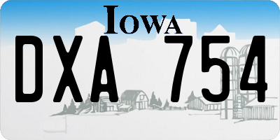 IA license plate DXA754