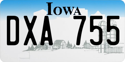IA license plate DXA755