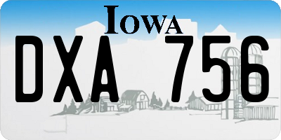 IA license plate DXA756