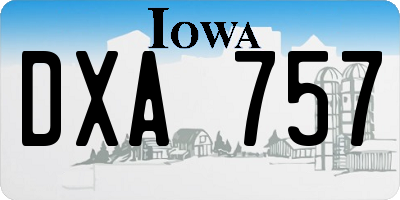 IA license plate DXA757