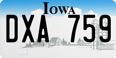 IA license plate DXA759