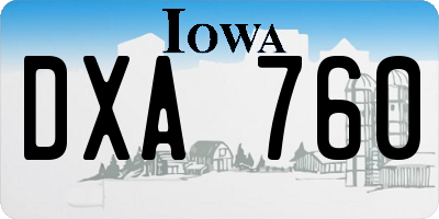 IA license plate DXA760