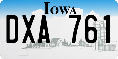 IA license plate DXA761