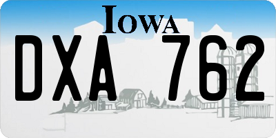 IA license plate DXA762