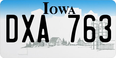 IA license plate DXA763