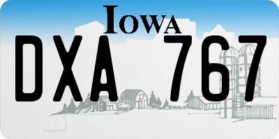 IA license plate DXA767