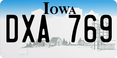 IA license plate DXA769