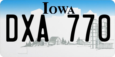 IA license plate DXA770