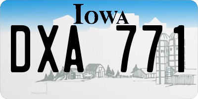 IA license plate DXA771