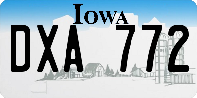 IA license plate DXA772