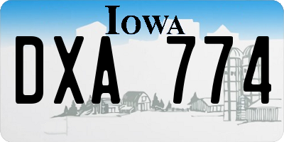 IA license plate DXA774