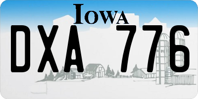 IA license plate DXA776