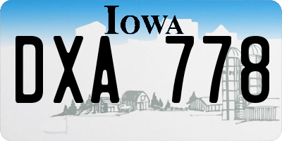 IA license plate DXA778