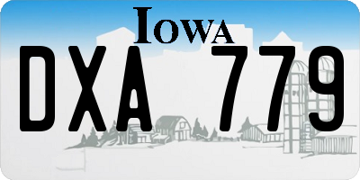 IA license plate DXA779