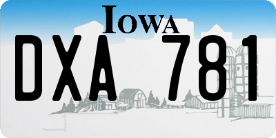 IA license plate DXA781