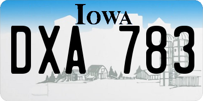 IA license plate DXA783