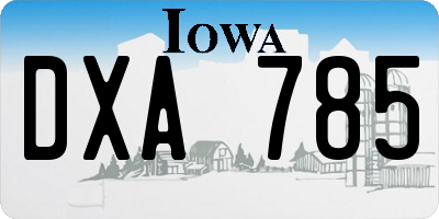 IA license plate DXA785