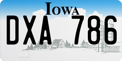 IA license plate DXA786