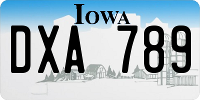 IA license plate DXA789