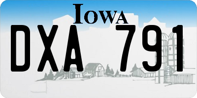 IA license plate DXA791