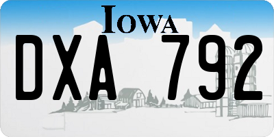 IA license plate DXA792