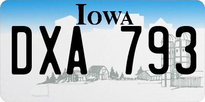 IA license plate DXA793