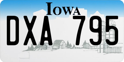 IA license plate DXA795