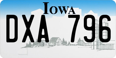 IA license plate DXA796