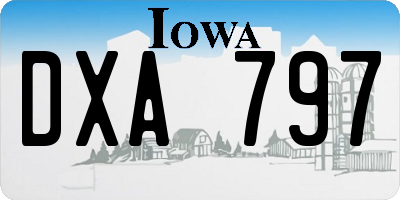 IA license plate DXA797