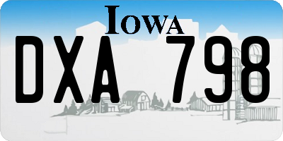 IA license plate DXA798