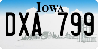 IA license plate DXA799