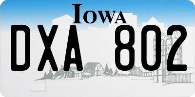 IA license plate DXA802