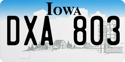 IA license plate DXA803