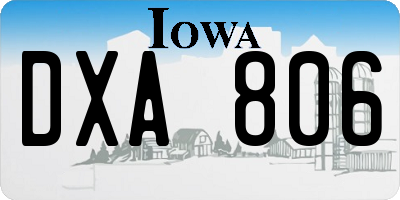 IA license plate DXA806