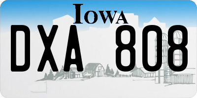 IA license plate DXA808