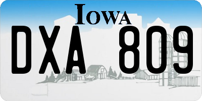 IA license plate DXA809