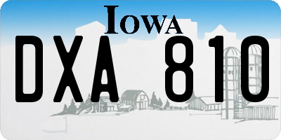 IA license plate DXA810