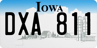 IA license plate DXA811