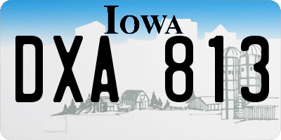 IA license plate DXA813